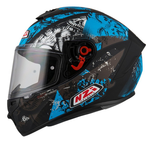 Casco Integral Moto Nzi Trendy Canadian Antracite & Red