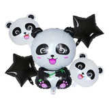 Juego 5 Globos Metálico Panda Bambú Fiesta Modelo 1