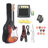 Guitarra Electrica Amplificador Tipo Stratocaster Accesorios Color Azul Orientación De La Mano Diestro