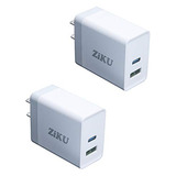 C 30w Cargador Usb 2 Pack Cargador De Doble Puerto Ipho...