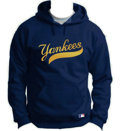 Sudadera Yankees Mlb Beisbol Marino/dorado