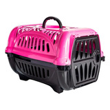 Caixa Transporte Pet Reforçada Resistente N1 Com Alça 6kg Cor Rosa