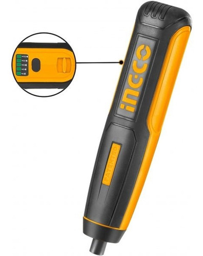 Parafusadeira Ingco 1/4 Bateria Íon-lítio 4v + Bits E Estojo