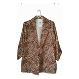 Oversize Animal Print Blazer De Mujer