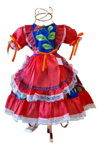 Vestido Infantil Festa Junina Junino Tam 1 + Tiara