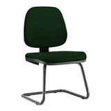 Cadeira Para Escritório Job Fixa Crepe Verde Musgo Cor Verde-musgo