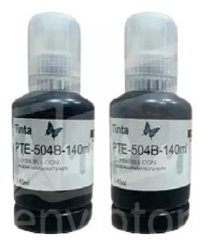 Kit 2 Tintas Negras Compatible Epson T504b L4150 L4160 504