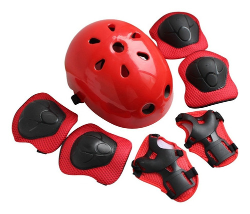 Casco Niños Protección Kit Rodilleras, Muñequeras, Coderas