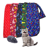 Ropa Abrigo Ponchos Capa Polar Estampado Para Gato + Juguete