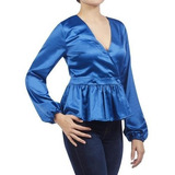 Cklass Dama Blusa Azul Manga Larga 966-86