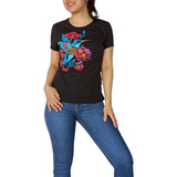 Blusa Dama Colibrí Floral Fluorescente Espiritual 