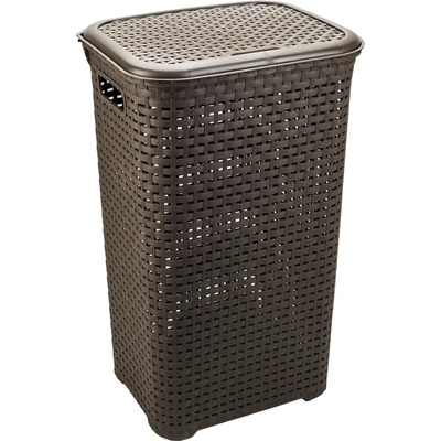 Cesto Canasta Rattan Grande Para Ropa En Colores Con Tapa Color Marrón | Envío gratis