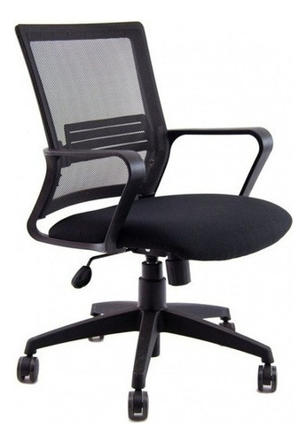 Sillón Ergonómico Ejecutivo Oficina Basculante Mesh Link Neg Color Tela Negra