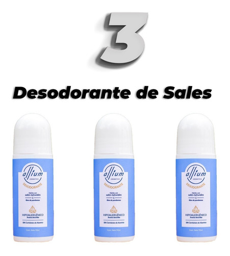 Desodorante Natural Con Piedra De Alumbre 90 Ml 3 Piezas
