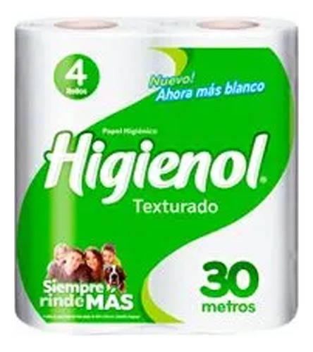Papel Higiénico higienol Texturado 30mts X4 (bolsón X12)  