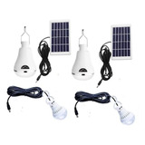 Kit Ampolletaled Camping 10w Solar Con Panel 7 Horas X2