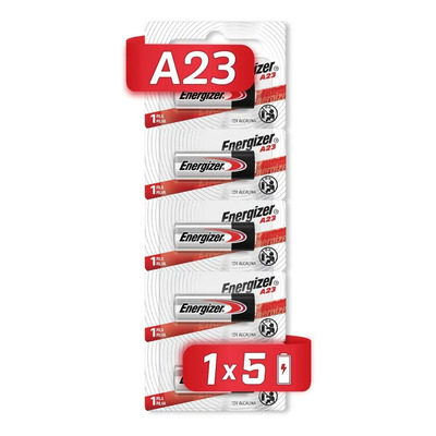 Energizer - Pila A23 12V Alcalina Cilíndrica - Pack 5 Unidades - 55 mAh - Para Alarmas y Control Remoto | MercadoLibre