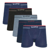 Kit Cueca Lupo 733 Boxer Fio Texturizado Kit Com 5 Cuecas