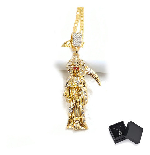 Collar De Santa Muerte Cadena Figaro Para Hombres O Mujeres | Meses sin interés