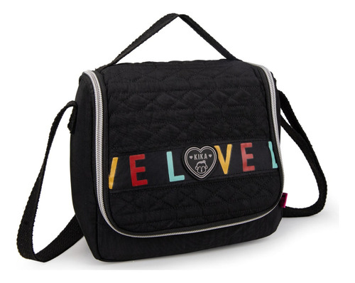 Lancheira Térmica Bolsa Feminina Love Preto Para Marmita