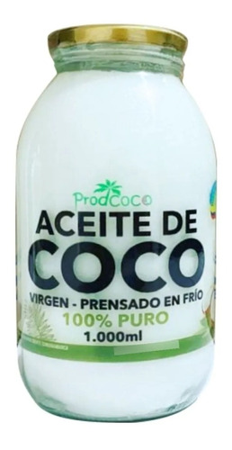 Aceite De Coco Organico 100% Puro X 1000 - g a $95