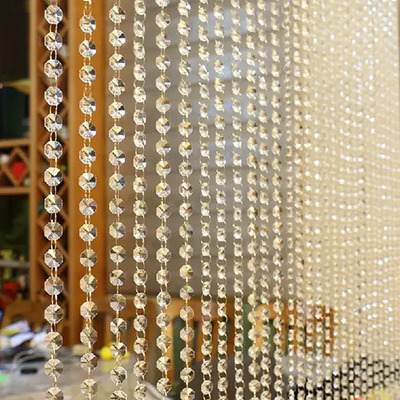 Y Cortina Con Cuentas De Cristal De Lujo Para Salón