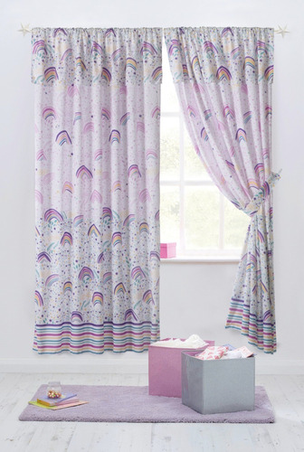 Cortinas Juego De 2 Paños Infantil Jean Cartier Fucsia Rosa