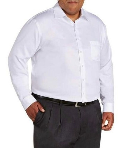 Camisa Social Plus Size Manga Longa Não Amassa Passa Fácil