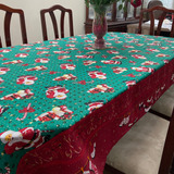 Toalha De Mesa Natal Retangular Natalina 10 Lugares 1,40x3,0