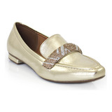 Sapato Mocassim Feminino Vizzano Tira Em Strass