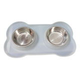  Platos Para Perros Tazón Doble Silicona Blanco