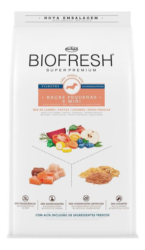 Alimento Biofresh Super Premium Para Cão Filhote De Raça Mini E Pequena Sabor Mix Em Sacola De 10kg