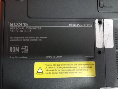 Notebook Sony Pcg-61611u En Desarme Venta Solo Por Pieza 