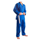 Kimono Judo Gi Reforçado Brim Azul Com Faixa Shiroi