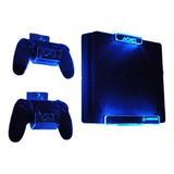 Base Soporte Para Ps4 Con Led Rgb Y Dos Bases Para Control