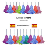 Mayoreo 30 Trapeadores Microfibra Española Máxima Absorción Color Variados