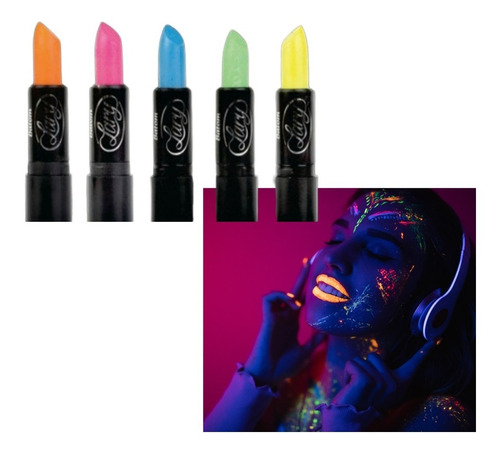 10 Batons Neon Fluorescente Brilha Na Luz Negra