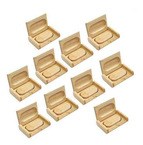 Unidad Flash Usb De Madera De Arce De 10 Piezas Con Caja De 