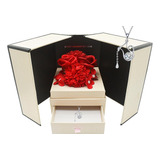 Caja Regalo Rosas Eternas Con Collar Moissanita Certificado