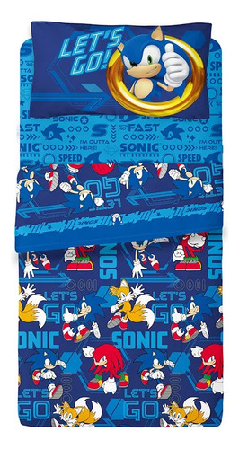 Juego De Sabanas Sonic 1 1/2 Piñata Ultrasoft 