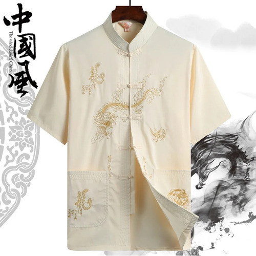 Camisa Masculina Tang Shirt Hanfu For Men Tops Camisa Tradic