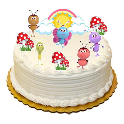 Decoración Para Pastel En Mdf Bichikids 9 Piezas | Meses sin interés