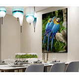 Quadro Decorativo Sala 130x90 Linda Arara Azul Natureza