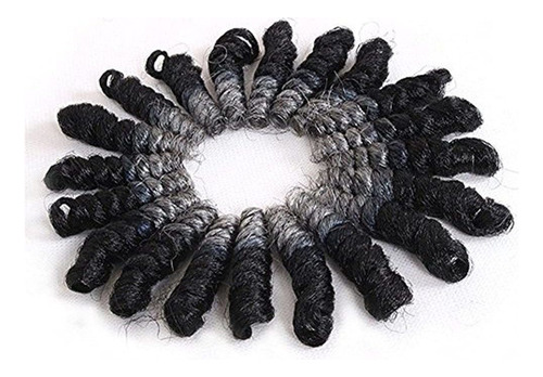 T1b / Gris Eunice Pelo Corto Rizado Saniya Curl Crochet Pelo