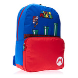 Mochila De Costas Super Mario Azul Luxcel