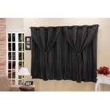 Cortina Corta Luz Blackout Com Voil 2,80x1,60 100% Corta Luz Cor Preto