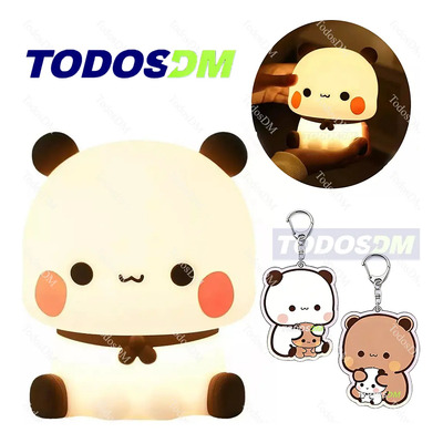 Todosdm Lámpara Oso Bubu Táctil De Silicona Recargable Luz Nocturna Led Panda Con 2 Llaveros De Acrílico Bubu Dudu kawaii Para Pareja Niños Regalo | MercadoLibre
