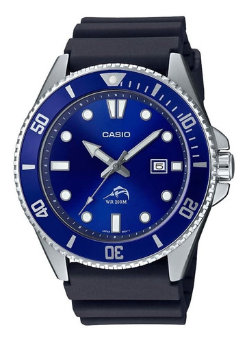 Reloj Casio Marlin Duro Mdv-106-1av Sumergible 200mts Negro