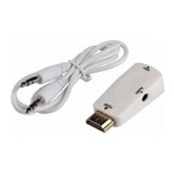 Cabo Conversor Hdmi P/ Vga Pc Xbox Ps3 Tv C/ Saída De Áudio