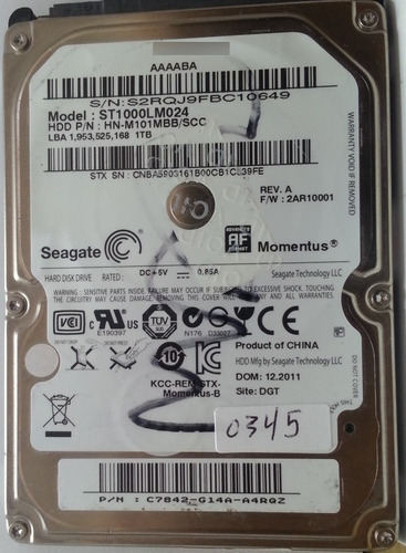 Disco Seagate St500lt012-9ws142 1tb Sata - 345 Recuperodatos